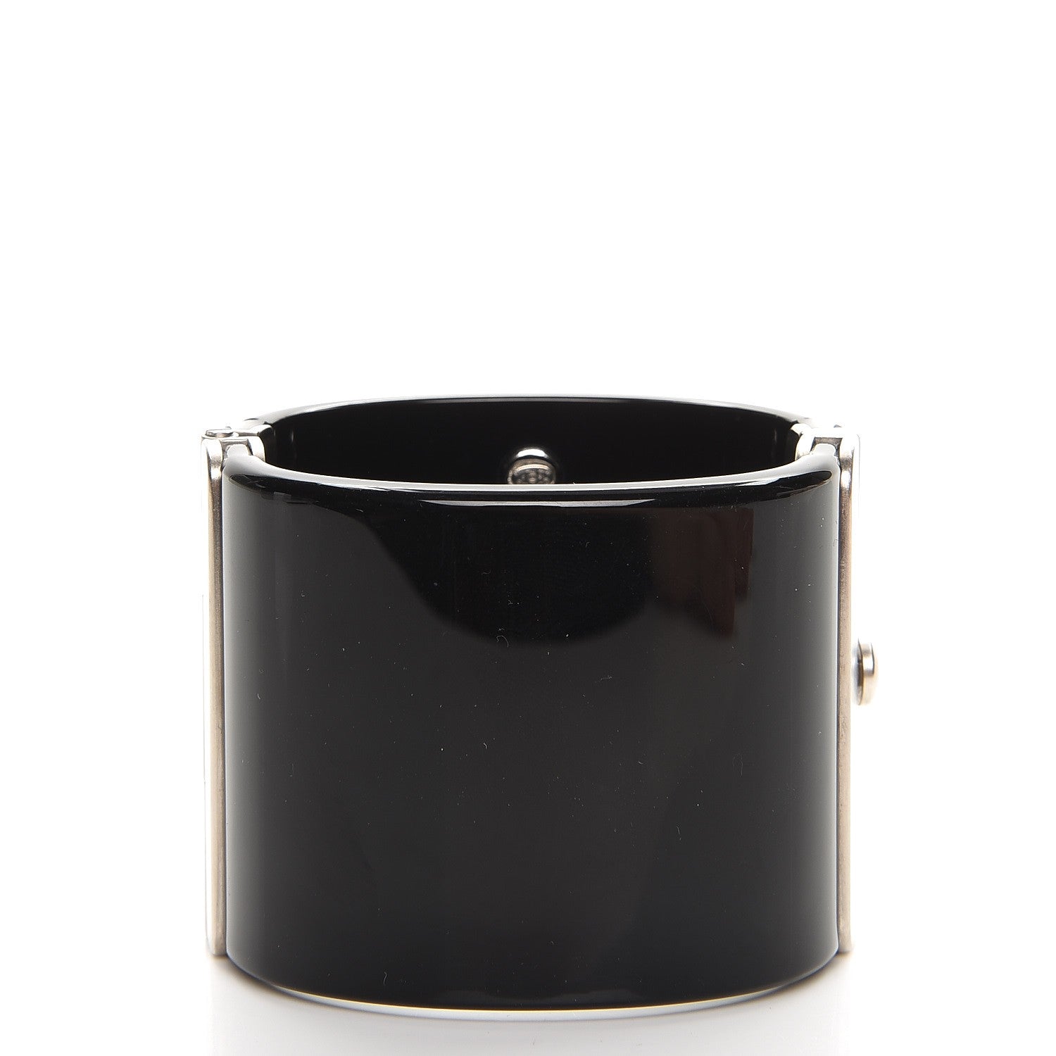 Chanel Resin Crystal Star CC Cuff Black 3 of 5