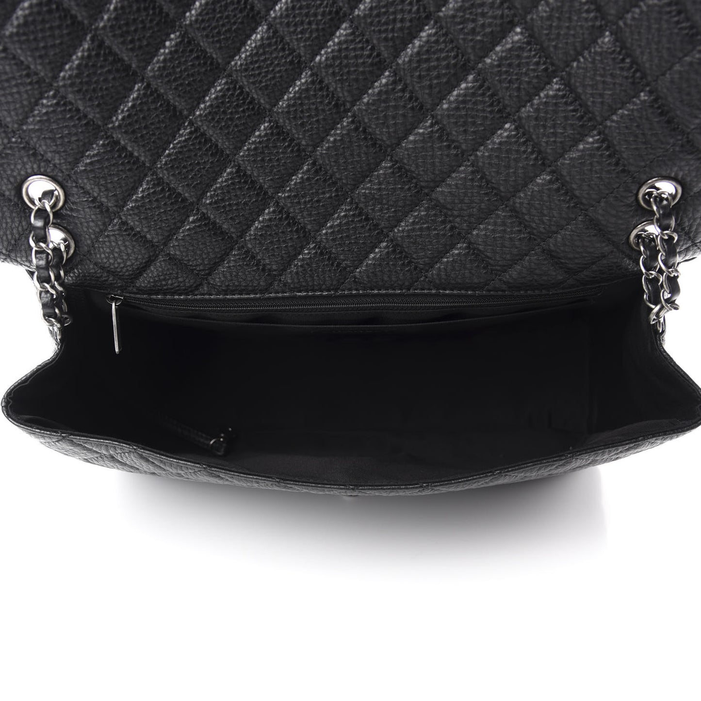 Calfskin Quilted Small XXL Travel Flap Bag Black