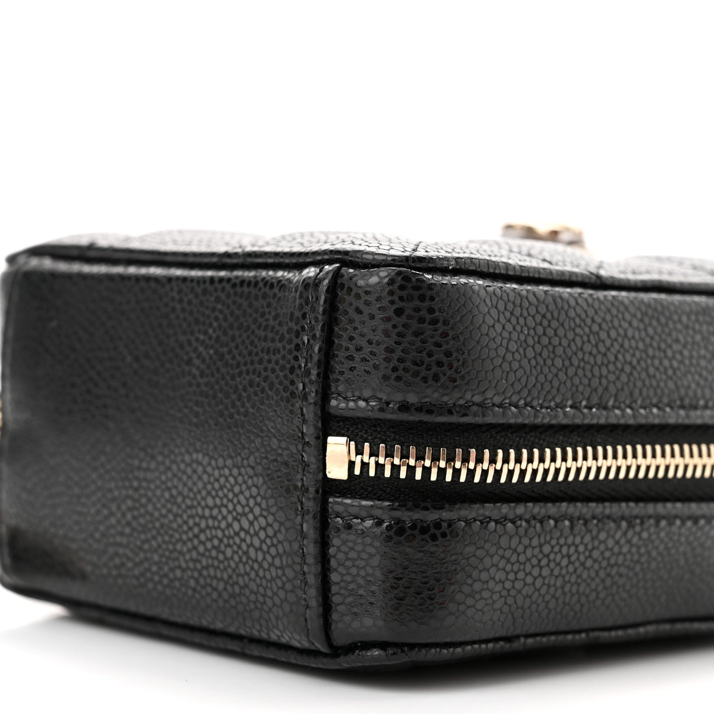 Caviar Quilted Clutch With Chain Black