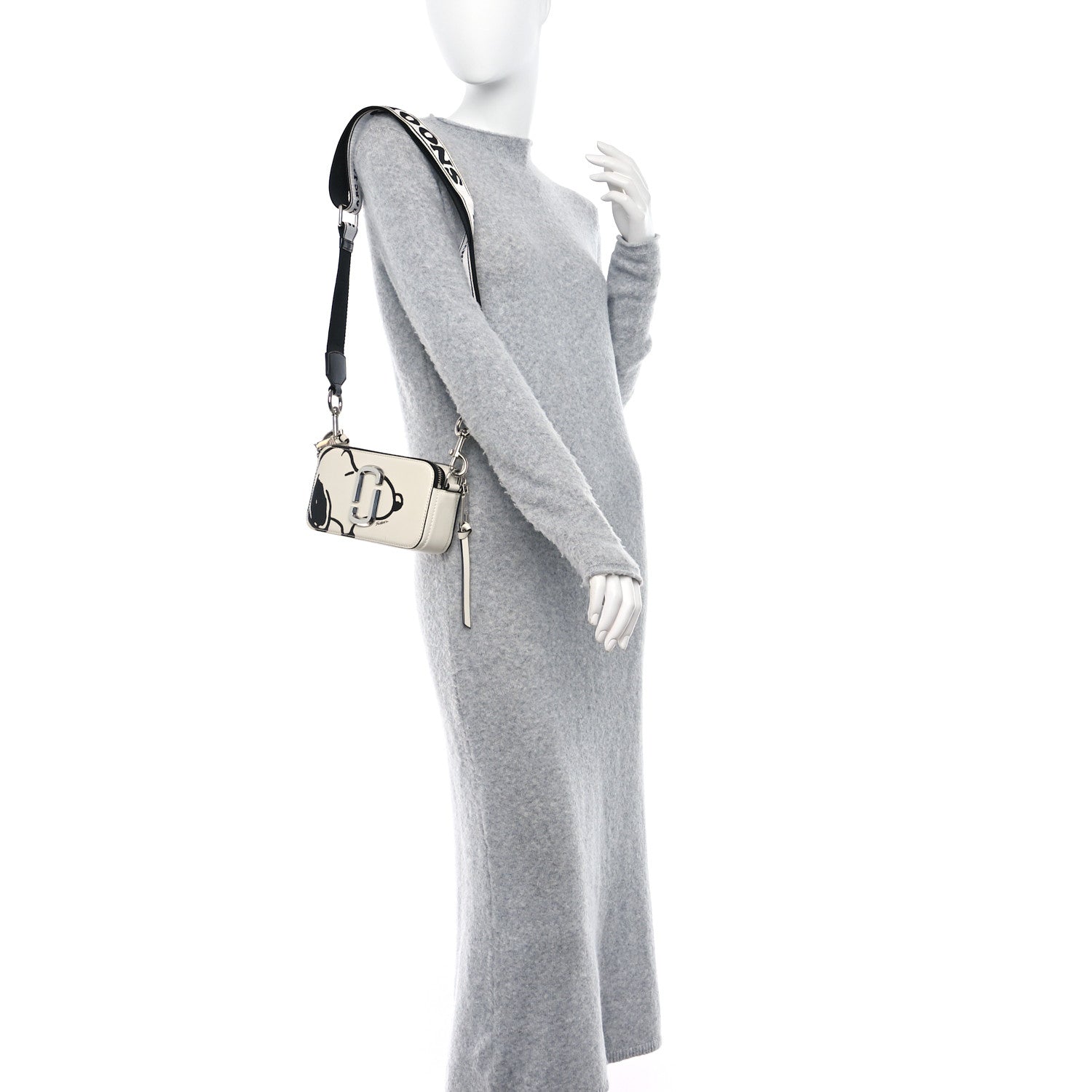 Marc Jacobs X Peanuts Saffiano Small Snoopy Snapshot Camera Bag White Black 2 of 12