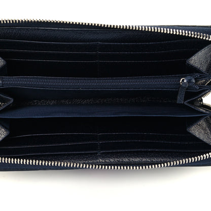 Gucci GG Supreme Monogram Textured Dollar Calfskin Web Ophidia Zip Around Wallet Beige Blue 5 of 9