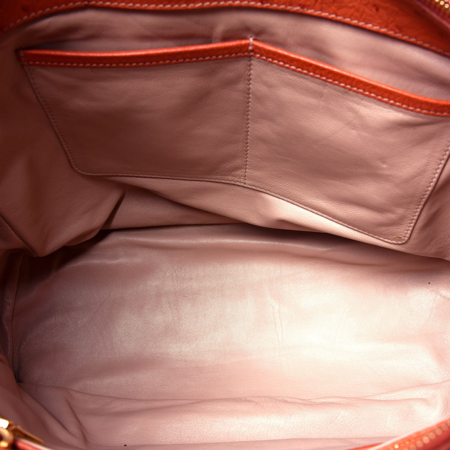 Ostrich Double Zip Tote Papaya