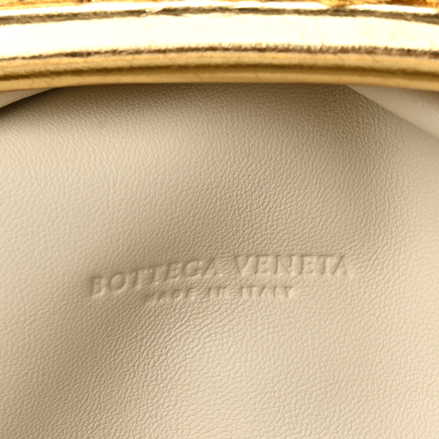 Bottega Veneta Metallic Crinkled Lambskin The Pouch Oversized Clutch Oro 6 of 8