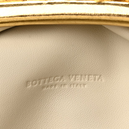 Bottega Veneta Metallic Crinkled Lambskin The Pouch Oversized Clutch Oro 6 of 8