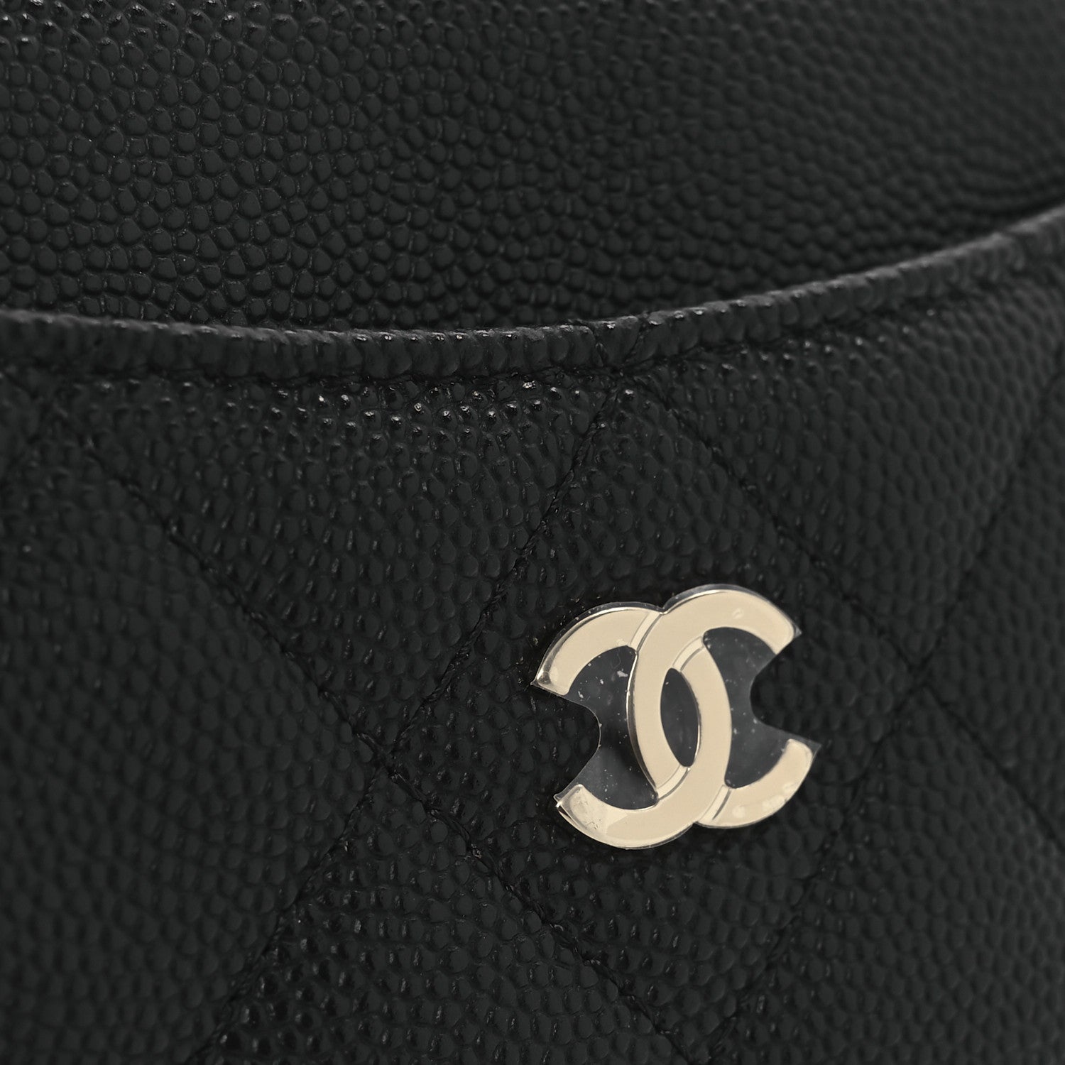 Chanel Caviar Quilted Zip Card Holder Wallet Black 8 of 9
