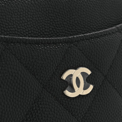 Chanel Caviar Quilted Zip Card Holder Wallet Black 8 of 9