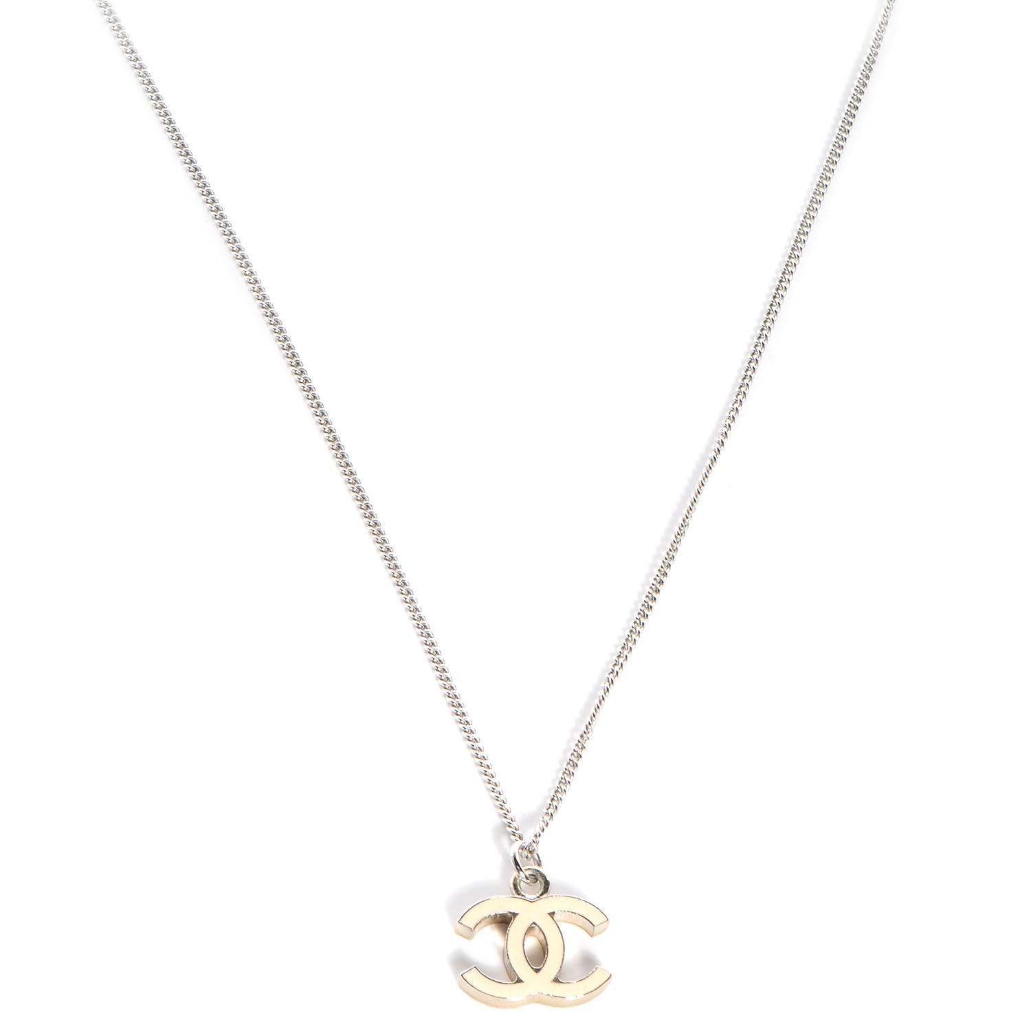 Chanel Enamel CC Necklace Beige 1 of 6
