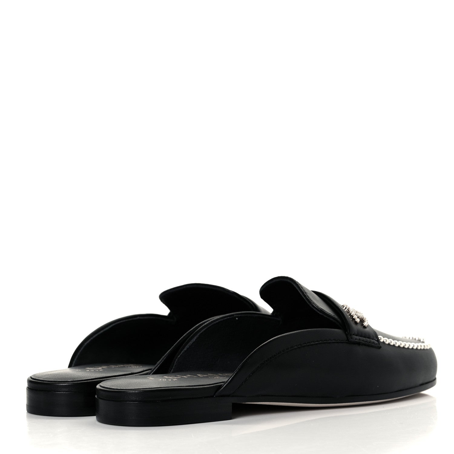 Chanel Lambskin Pearl CC Mules 36 Black 4 of 11