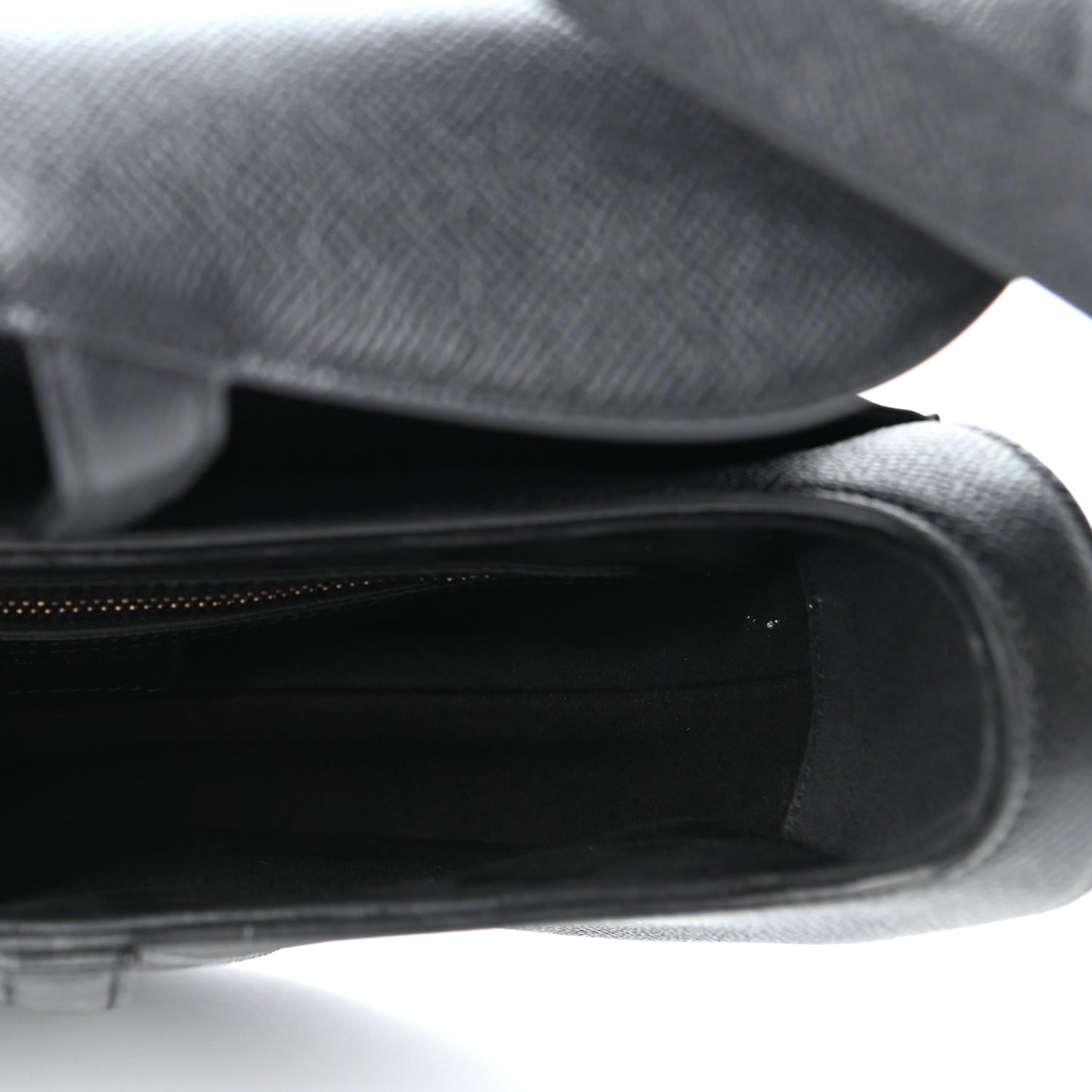 Grained Calfskin Saddle Bag Black