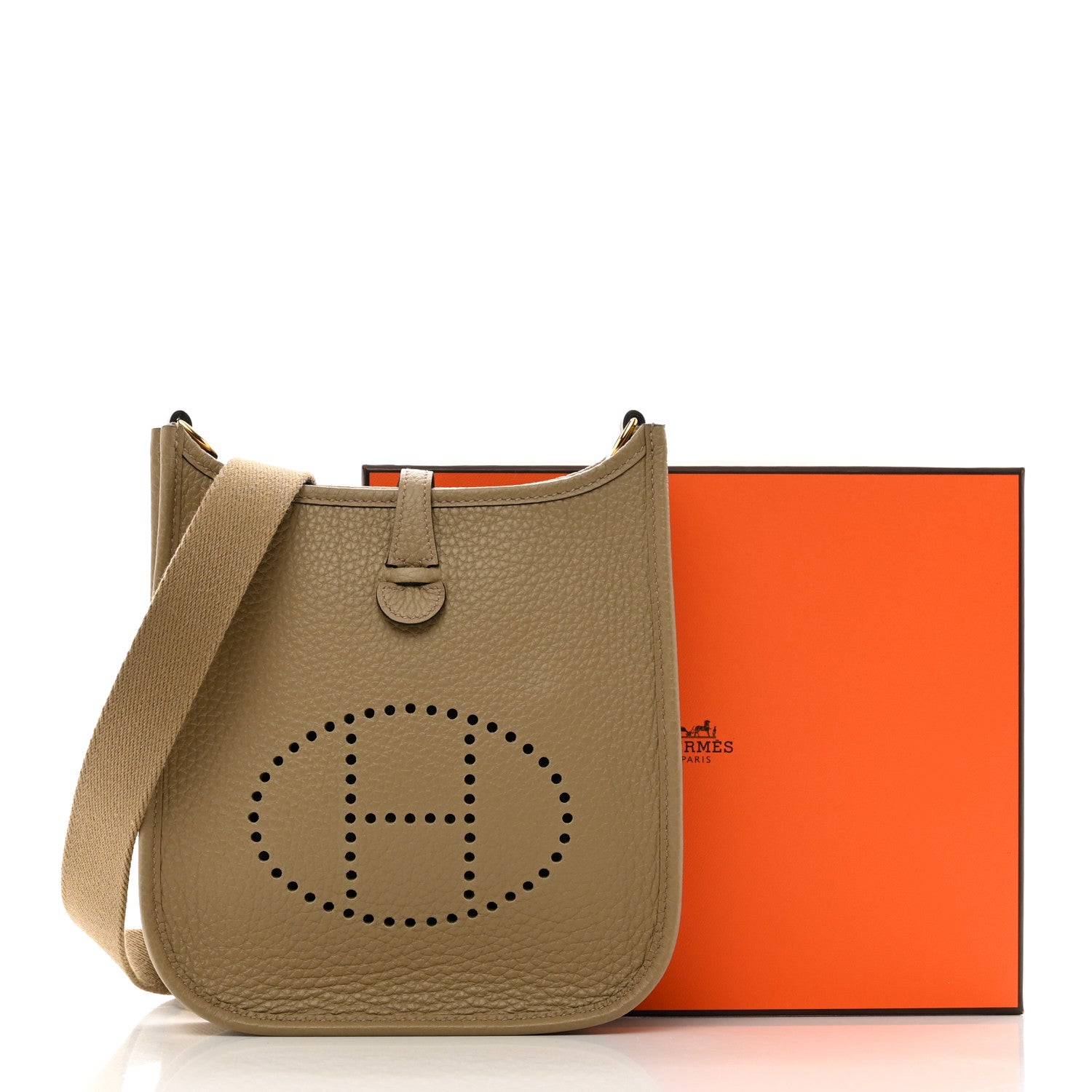 Hermes Taurillon Clemence Amazone Evelyne TPM Beige Marfa 10 of 10