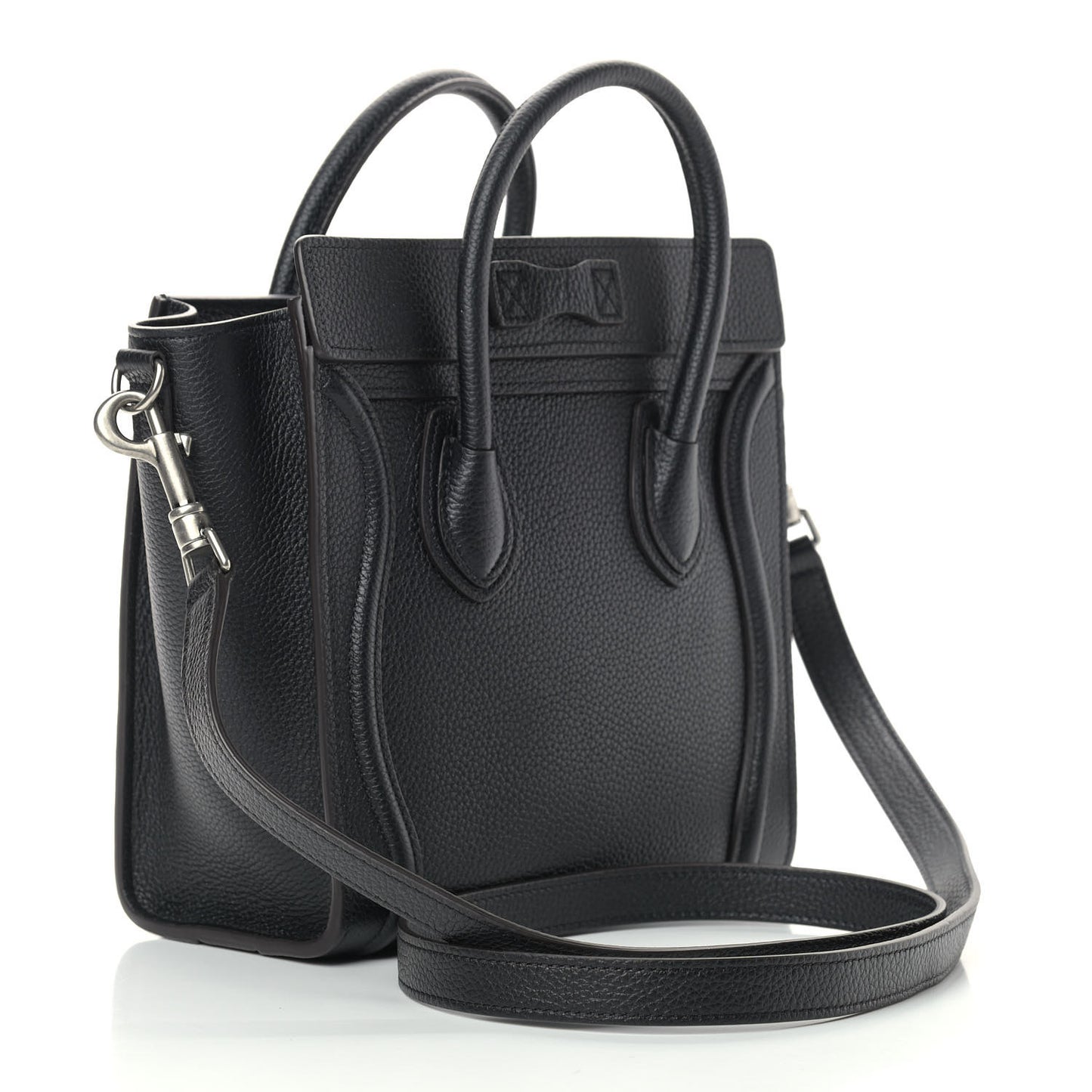 Drummed Calfskin Nano Luggage Black