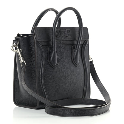 Celine Drummed Calfskin Nano Luggage Black 3 of 10