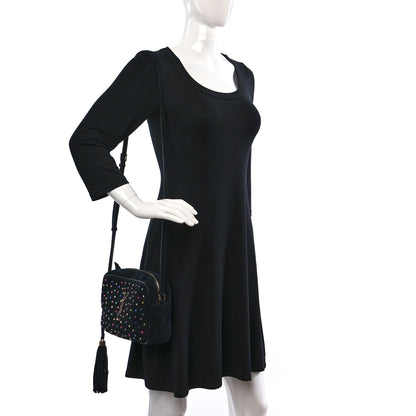 Saint Laurent Suede Crystal Camera Bag Black 2 of 8