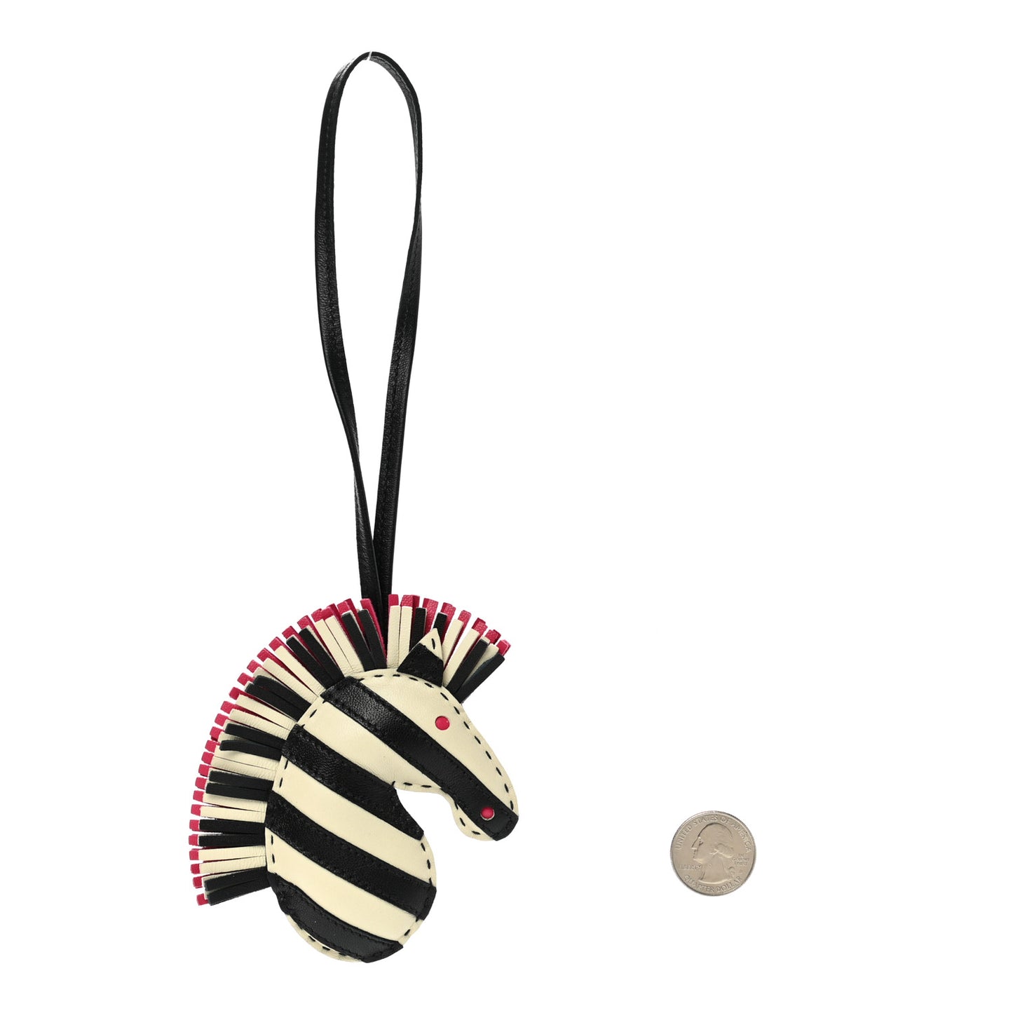 Milo Lambskin Geegee Savannah Bag Charm Craie Black Rose Mexico