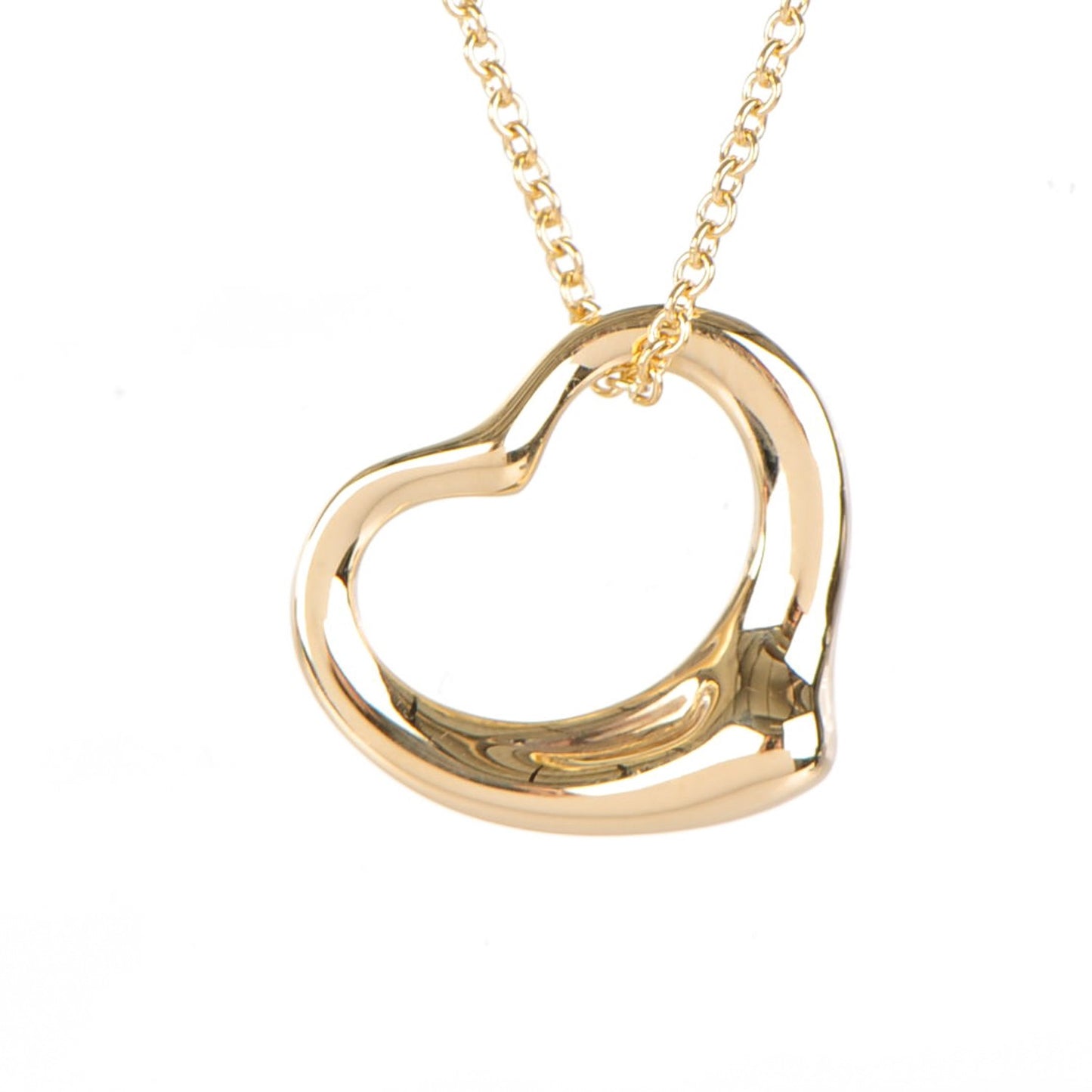 18K Yellow Gold Elsa Peretti Small Open Heart Pendant Necklace