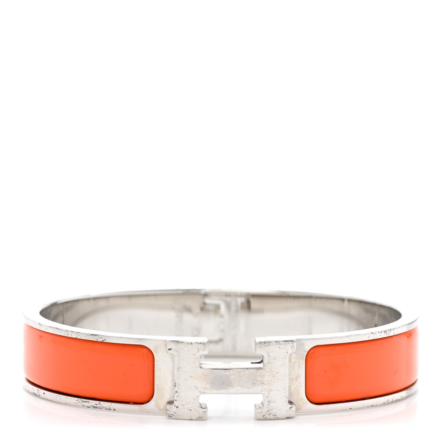 Enamel Narrow Clic Clac H Bracelet PM Orange