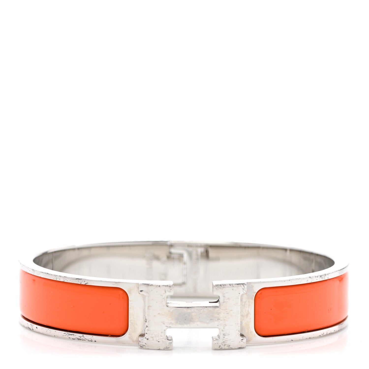Hermes Enamel Narrow Clic Clac H Bracelet PM Orange 1 of 8