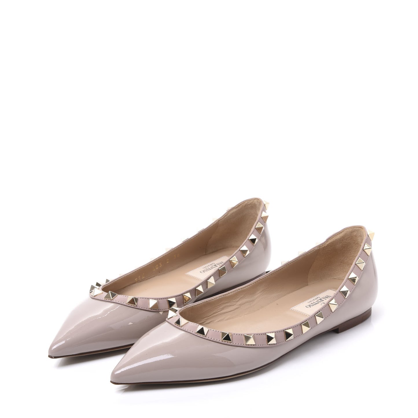 Patent Rockstud Ballerina Flats 36 Poudre