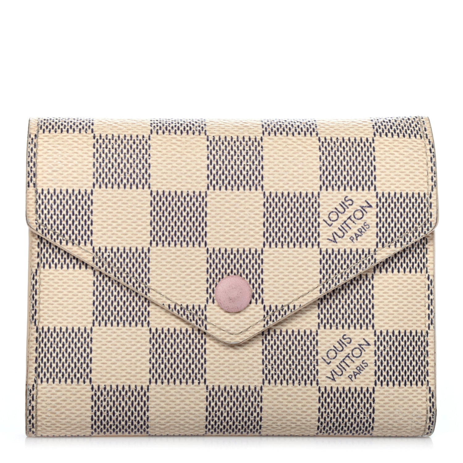 Louis Vuitton Damier Azur Victorine Wallet Rose Ballerine 1 of 7