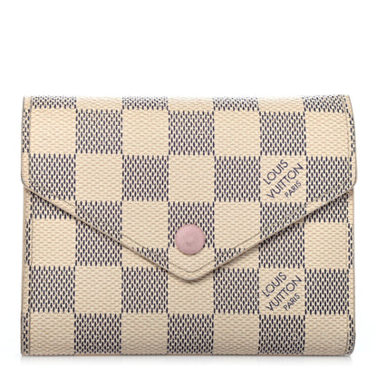 Louis Vuitton Damier Azur Victorine Wallet Rose Ballerine 1 of 7