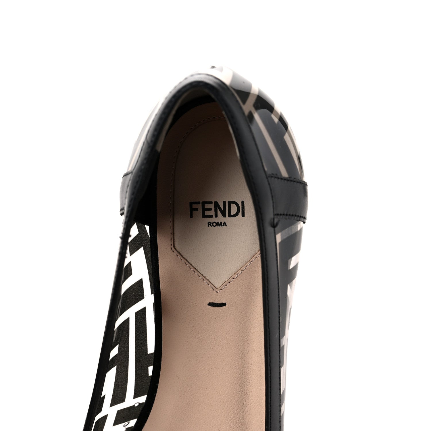 Fendi PVC Calfskin FF Colibri Ballerina Flats 38 Black 7 of 9