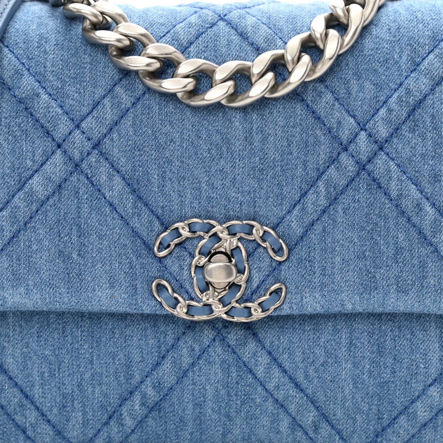 Chanel Denim Quilted Medium Chanel 19 Flap Blue 8 of 11