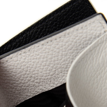 Saint Laurent Grained Calfskin Paris Petite Compact Wallet White Black 7 of 7