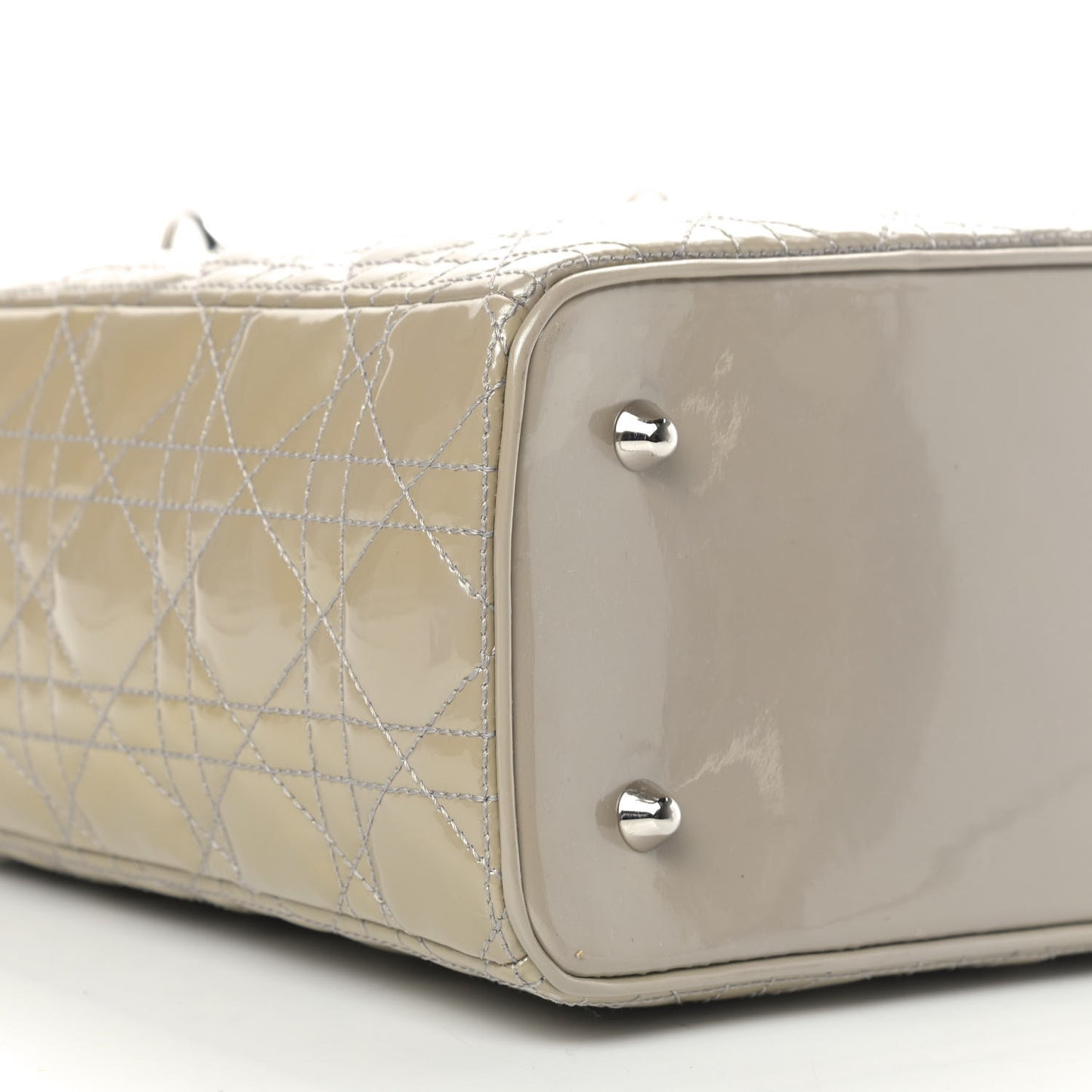 Patent Cannage Extra Large Lady Dior Beige
