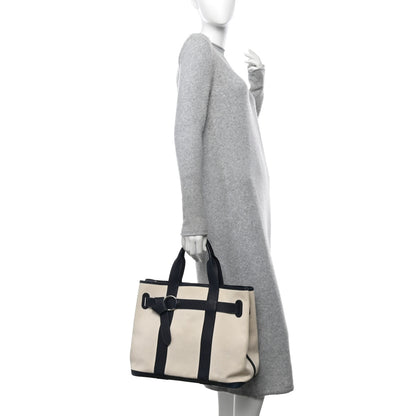 Hermes Toile Negonda Ceinture Tote Ecru Bleu Indigo 2 of 11