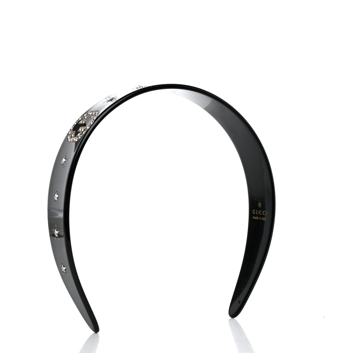 Resin Crystal Interlocking G Headband Black