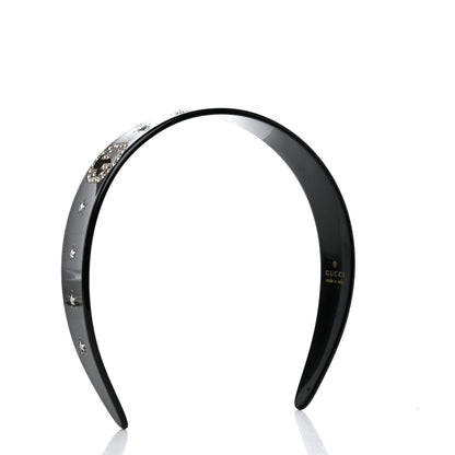 Gucci Resin Crystal Interlocking G Headband Black 2 of 5