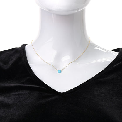 Tiffany 18K Yellow Gold Turquoise Elsa Peretti 1 Carat Pendant Necklace 2 of 6