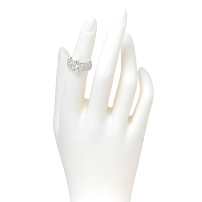 Van Cleef & Arpels 18K White Gold Diamond Fleurette Three-Row Ring 48 4.5 2 of 4