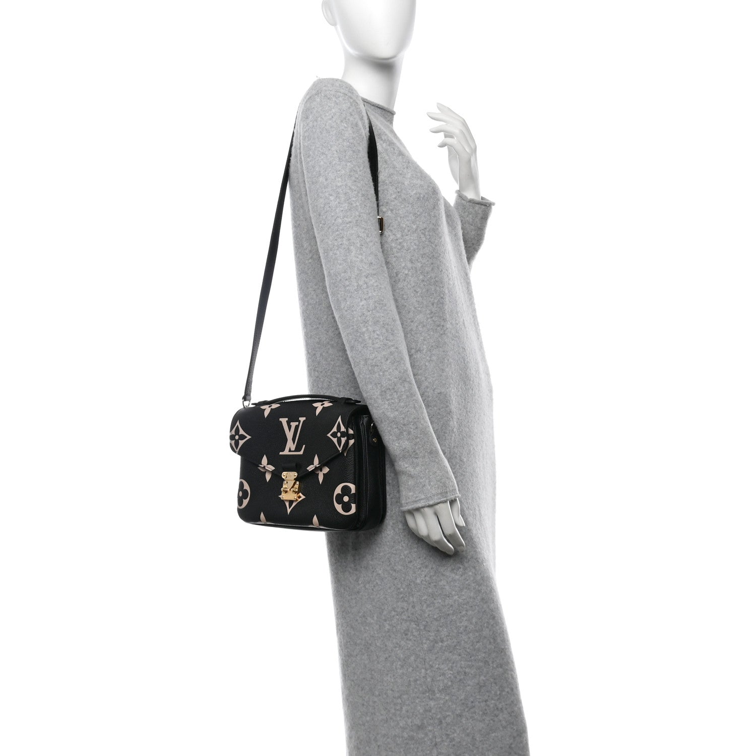 Louis Vuitton Empreinte Monogram Giant Pochette Metis Black Beige 2 of 11