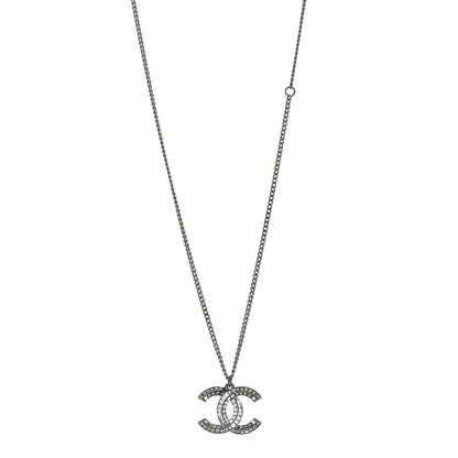 Chanel Ruthenium Crystal Baguette Large CC Necklace Multicolor 1 of 4