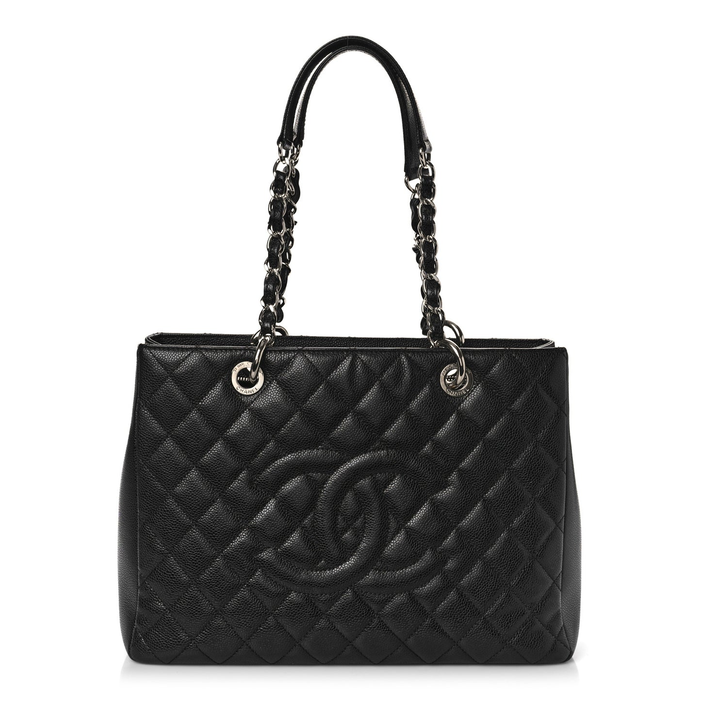 Caviar Quilted Grand Shopping Tote GST Black