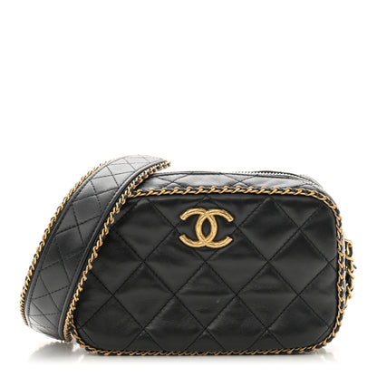Chanel Lambskin Quilted Chain CC Mini Camera Case Black 1 of 10