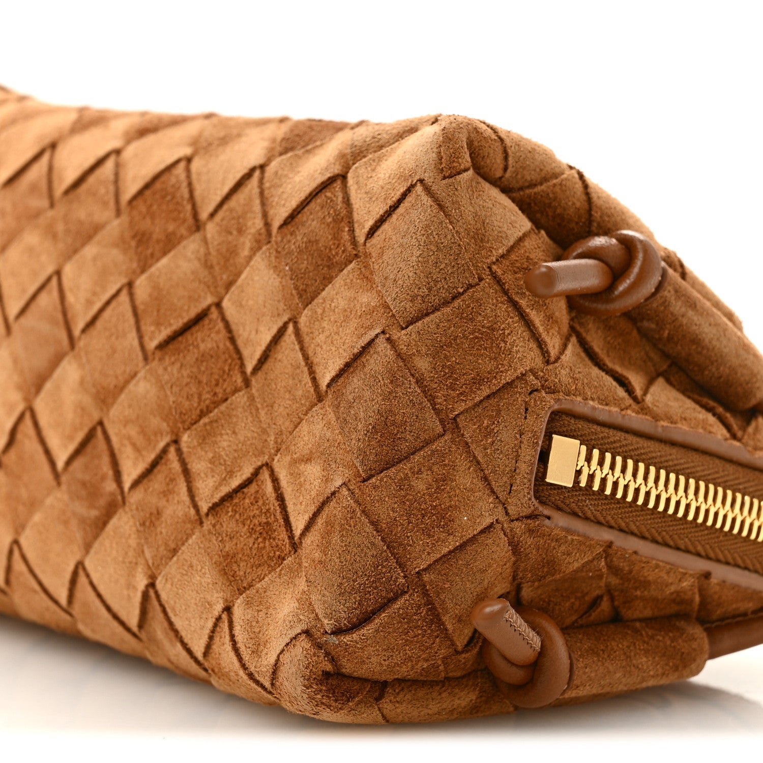 Bottega Veneta Suede Intrecciato Concert Pouch Amber 10 of 10