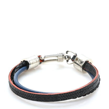 Louis Vuitton Damier Graphite LV Treble Bracelet 19 Navy 3 of 5