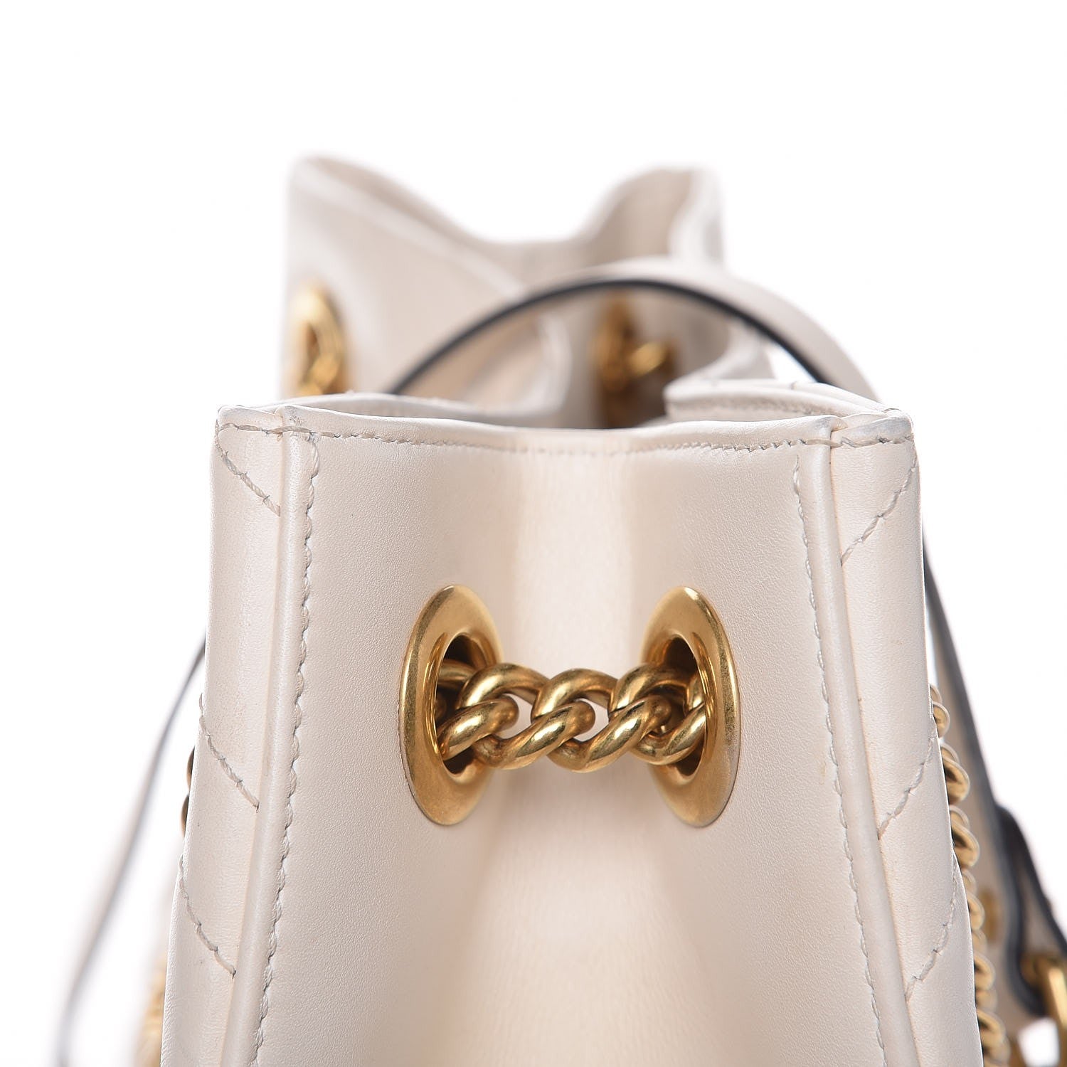 Gucci Calfskin Matelasse Medium GG Marmont Shoulder Tote Bag White 16 of 16