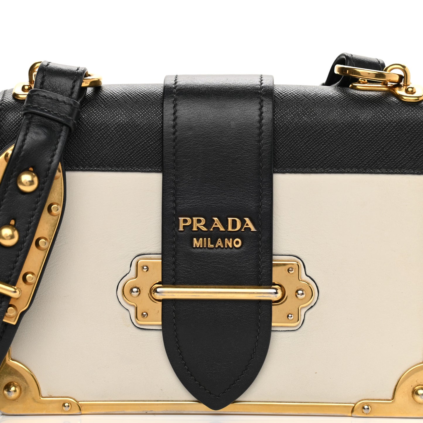 City Calf Saffiano Cahier Bag Talco Black