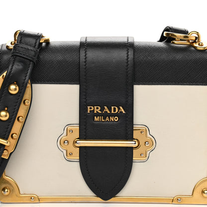 Prada City Calf Saffiano Cahier Bag Talco Black 7 of 10