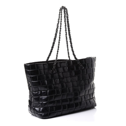 Chanel Vinyl Quilted Frozen Shopping Tote Black 3 of 15