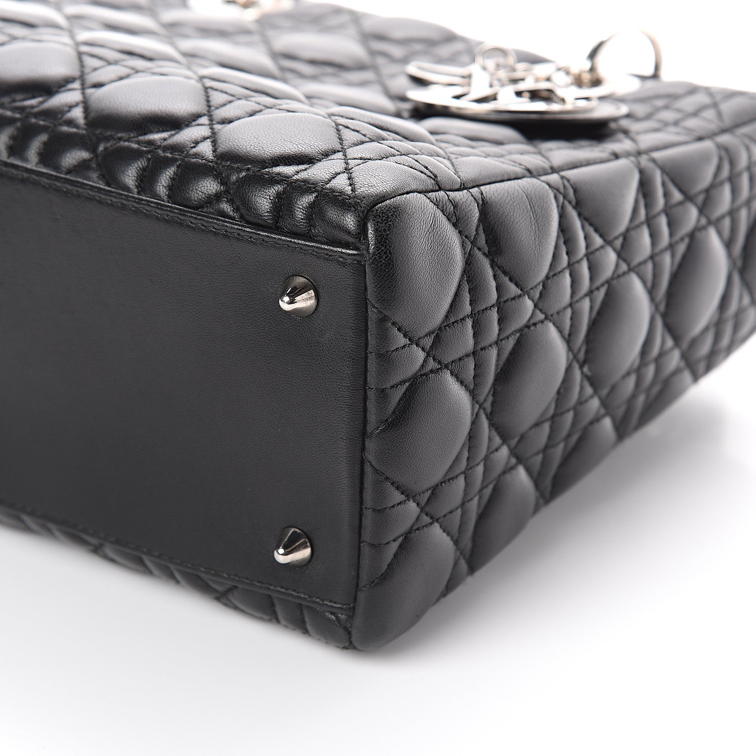 Christian Dior Lambskin Cannage Medium Lady Dior Black 6 of 7