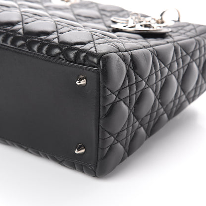 Christian Dior Lambskin Cannage Medium Lady Dior Black 6 of 7