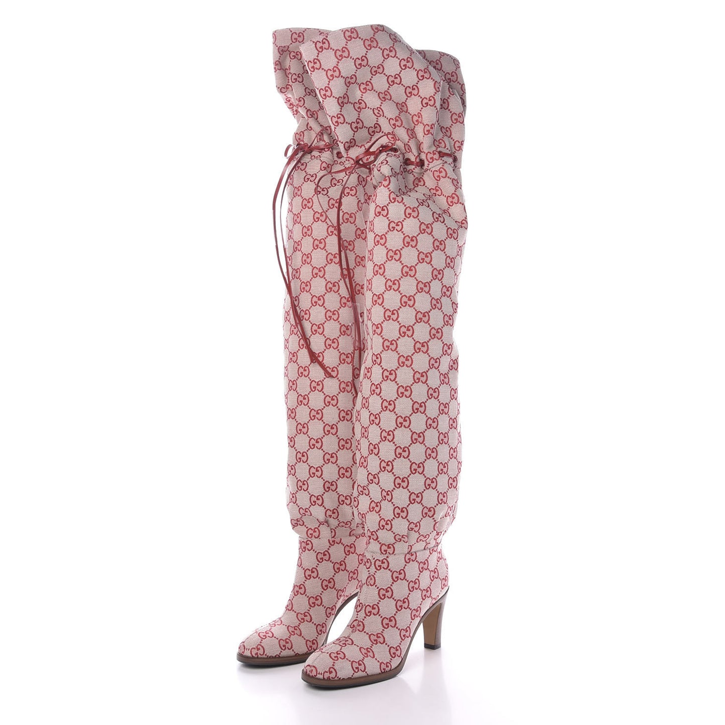 Monogram Over The Knee Boots 35 Gardenia Hibiscus Red