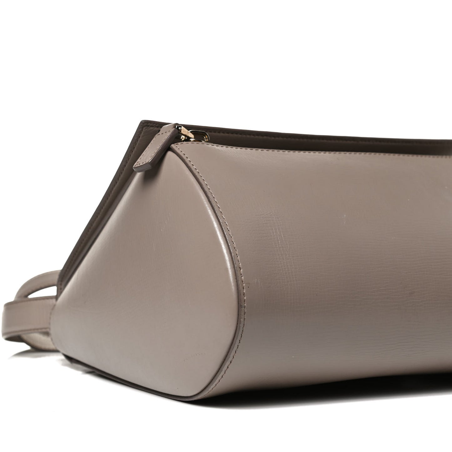 Textured Calfskin Medium Pandora Box Crossbody Bag Taupe