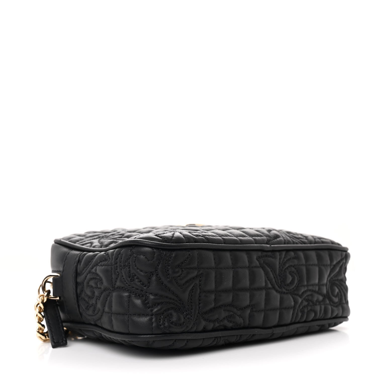 Versace Nappa Barocco Quilted Vanitas Medea Chain Camera Crossbody Black 4 of 10