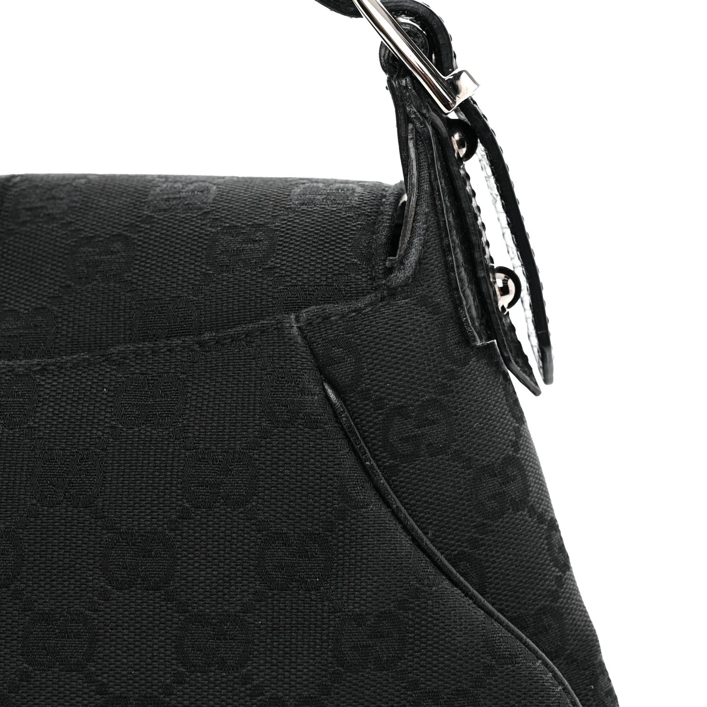 Monogram Horsebit Chain Flap Shoulder Bag Black