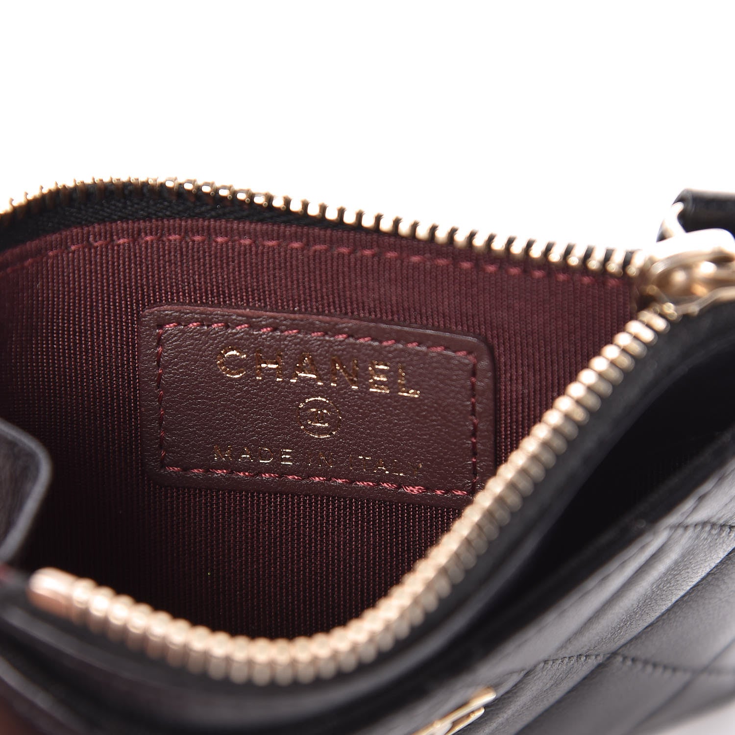 Chanel Lambskin Quilted Zip Card Holder Black 6 of 8